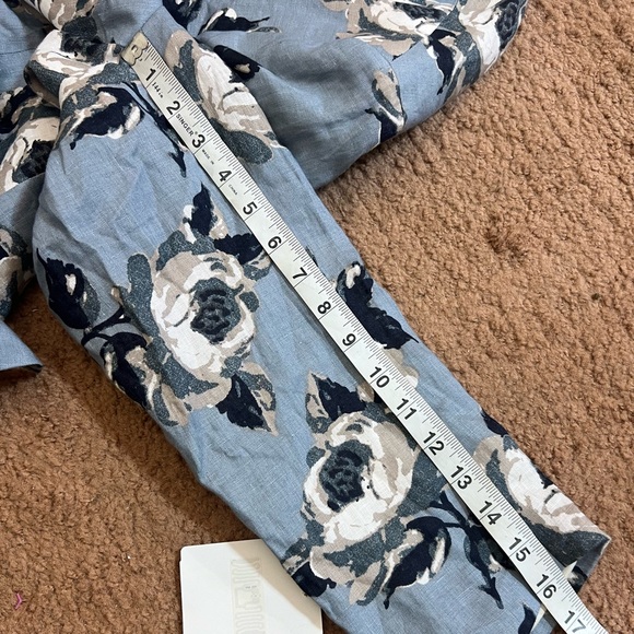 TALLIA Men's Slim-Fit Blue Floral Print Linen Blazer 42 Short NWT - Picture 4 of 11